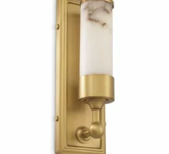 Applique murale, Valentine, albâtre, laiton, L11,5cm, H38cm - Eichholtz