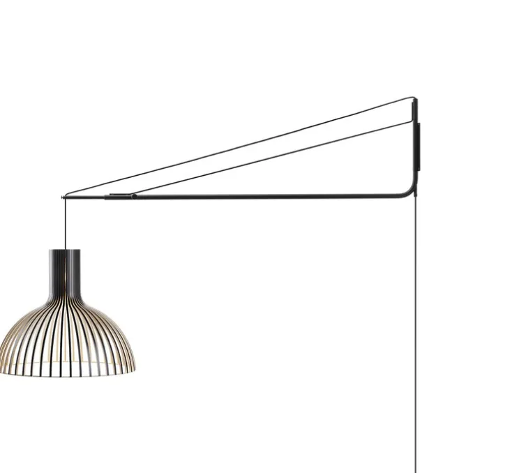 Applique murale, Varsi, noir, Victo noir, Ø56cm, L130 à 170cm - Secto Design