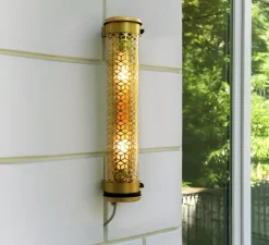 Applique murale, Vendôme Mini, laiton, IP65, L12,3cm, H51,9cm - Sammode