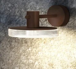 Applique murale, Venexia corten, Marron-orangé, IP65, LED, 2700K, 594 lm, L22cm, H14cm - PANZERI