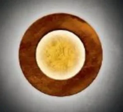 Applique murale, Vera 26, rouille, feuille d'or, LED, 2700k, 2598lm, Ø26cm, P7cm - Icone