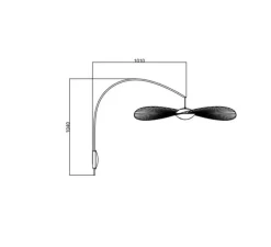 Applique murale, Vertigo nova, noir et blanc, LED, dim, 2700K, 1350 lm, Ø110cm, H104cm - Petite Friture