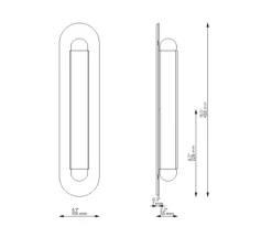 Applique murale, Vesta LG, rose cendré, L10,5cm, H45,6cm - Schwung