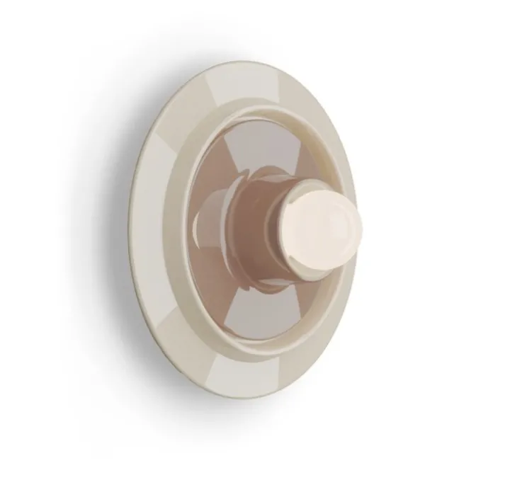 Applique murale, Voila, crème et gris sable, Ø28cm, H10cm - Ferroluce