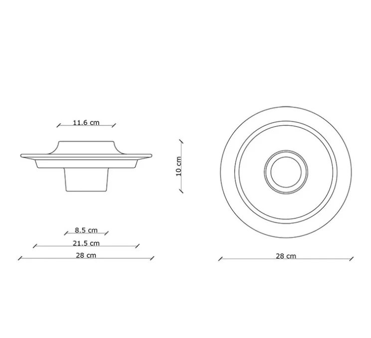 Applique murale, Voila, crème et gris sable, Ø28cm, H10cm - Ferroluce