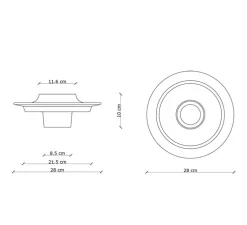 Applique murale, Voila, gris sable et bleu azur, Ø28cm, H10cm - Ferroluce