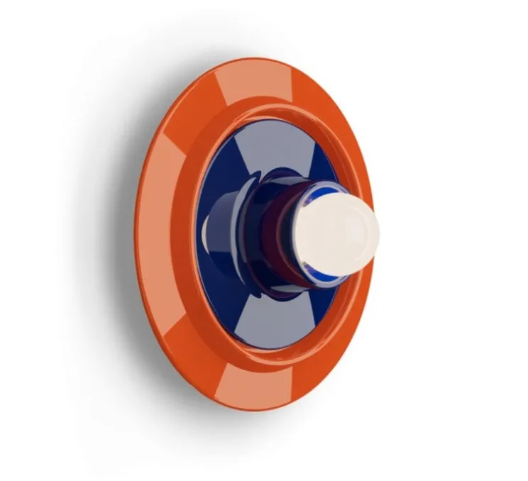Applique murale, Voila, orange et bleu, Ø28cm, H10cm - Ferroluce