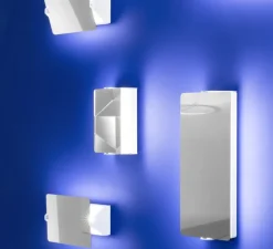 Applique murale, Volet Pivotant Double, inox, L34cm, H13cm - Nemo Lighting