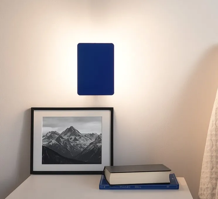 Applique murale, Volet Pivotant Simple, bleu, LED, 3000K, 1000lm, L17cm, H13cm - Charlotte Perriand - Nemo Lighting