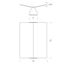 Applique murale, Volet Pivotant Plié, noir, L26cm, H34cm - Charlotte Perriand - Nemo Lighting