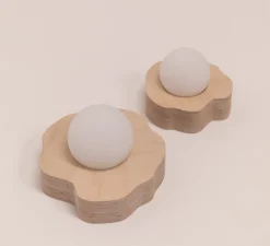 Applique murale, Volubilis M, bois naturel, L23,5cm, H23cm - Little Anana