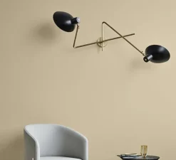 Applique murale, VV Cinquanta Twin, noir et laiton, L113cm, H53,8cm - Astep