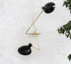 Applique murale, VV Cinquanta Twin, noir et laiton, L113cm, H53,8cm - Astep