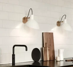 Applique murale, VV Cinquanta, blanc et laiton, Ø27,4cm, H18,3cm - Astep