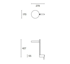 Applique murale, w182 Pastille br 2, blanc, LED, dim, 2700K, 690 lm, L27,9cm, H42,7cm - Wastberg