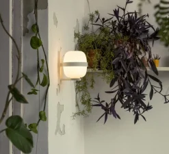 Applique murale, Wally Cestita, gris clair, IP54, Ø22cm, H24cm - Santa & Cole