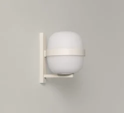 Applique murale, Wally Cestita, gris clair, IP54, Ø22cm, H24cm - Santa & Cole