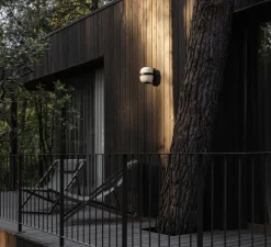 Applique murale, Wally Cestita, noir, IP54, Ø22cm, H24cm - Santa & Cole