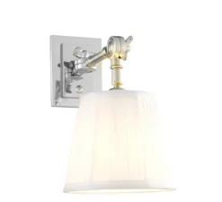 Applique murale, Wentworth simple, nickel, abat-jour blanc, L15cm, H26cm - Eichholtz