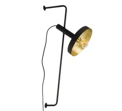 Applique murale, Whizz, monte & baisse, noir, or, H84cm, P43cm - FARO