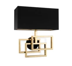 Applique murale, Windolf, noir et laiton, L41,5cm, H35cm - Eichholtz