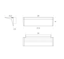 Applique murale, Zena, blanc, LED, dim, 2700k, 2200 lm, L28cm, H8cm - Nemo Lighting