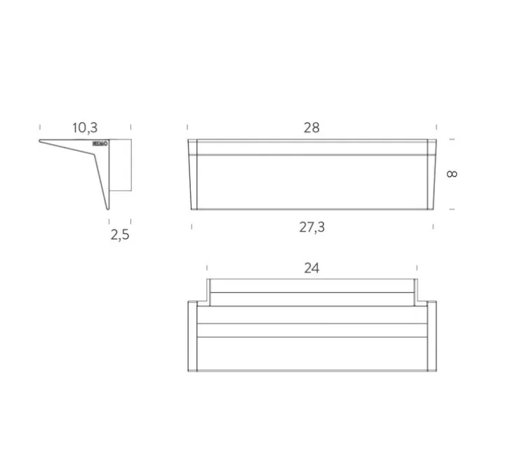 Applique murale, Zena, blanc, LED, dim, 3000k, 2200 lm, L28cm, H8cm - Nemo Lighting