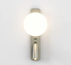 Applique murale, Zeppo Reader, nickel mat, L15cm, H34cm - Astro