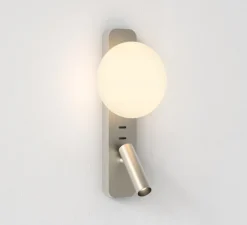 Applique murale, Zeppo Reader, nickel mat, L15cm, H34cm - Astro