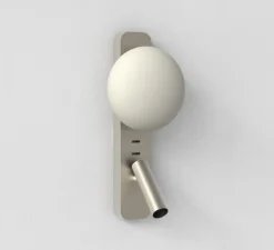 Applique murale, Zeppo Reader, nickel mat, L15cm, H34cm - Astro