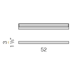 Applique murale, Zero Line, noir, LED, dim, 2700K, 640 lm, L52cm, H3cm - Panzeri
