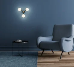 Applique, NABILA, 552.73, laiton, noir et blanc, Ø38cm, H14cm - Tooy