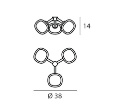 Applique, NABILA, 552.73, laiton, noir et blanc, Ø38cm, H14cm - Tooy