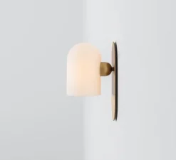 Applique, Odyssey Small, opalin et laiton poli, L10,5cm, H23cm - Schwung