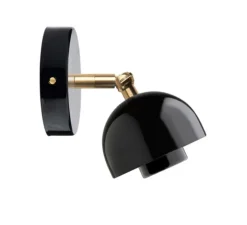 Applique orientable, Light.036, avec glass019, blanc opalin & noir, Ø17cm, H13cm - Zangra