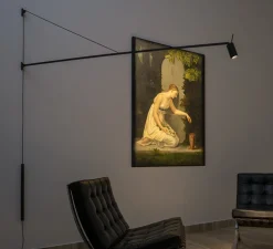 Applique, orientable, Swan, noir mat, LED, 2700K, 839lm, L10cm, H165cm - Nemo Lighting