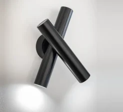 Applique, orientable, Tubes 2 Triac, noir, LED, 2700K, 380lm, L19,7cm, H23,4cm - Nemo Lighting