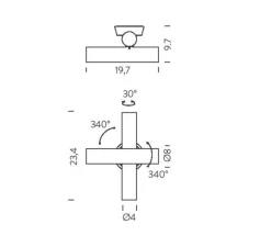 Applique, orientable, Tubes 2 Triac, noir, LED, 2700K, 380lm, L19,7cm, H23,4cm - Nemo Lighting