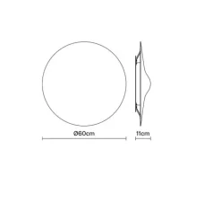 Applique ou plafonnier, Acustica F58, Vert d'eau, IP40, LED, 2700K, 1725 lm, Ø60cm, H11cm - Fabbian
