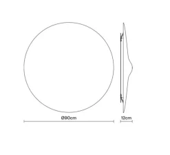 Applique ou plafonnier, Acustica F58, Béton, IP40, LED, 2700K, 3295 lm, Ø90cm, H12cm - Fabbian