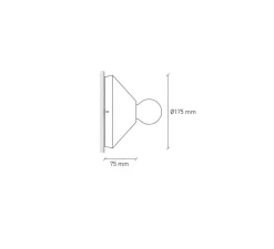 Applique ou plafonnier, Ada, Marron, Ø17,5cm, H7,5cm - Plato Design