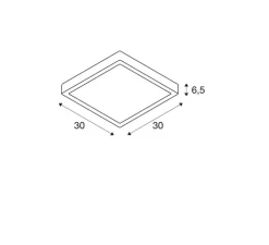 Applique ou plafonnier, Ainos, blanc, IP65, LED, dim, 3000/4000K, 1300 lm, L30cm, H6,5cm - SLV