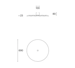 Applique ou plafonnier, Alma, blanc de sécurité, Ø69cm, H8cm - Wastberg