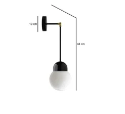 Applique ou plafonnier articulable, Light.036, avec Glass006, noir, LED, Ø14,5cm, H13cm - ZANGRA