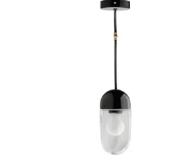 Applique ou plafonnier articulable, Light.036, avec Glass004, noir, LED, Ø10cm, H14cm - ZANGRA