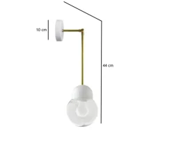 Applique ou plafonnier articulable, Light.036, avec Glass005, blanc laiton, LED, Ø14,5cm, H13cm - ZANGRA