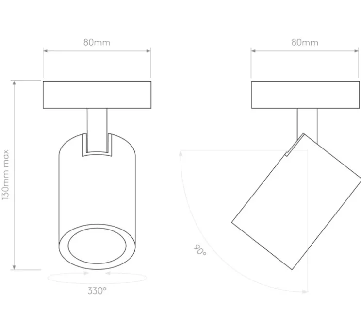 Applique ou plafonnier, Ascoli single, noir mat, Ø8cm, H13cm - Astro Lighting