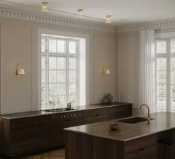 Applique ou plafonnier, Asteea, laiton satiné, Ø12,5cm, H18,6cm-Nuura