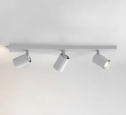 Applique ou plafonnier, Ascoli Triple Bar, blanc texturé, orientable, L60cm, H13cm - Astro