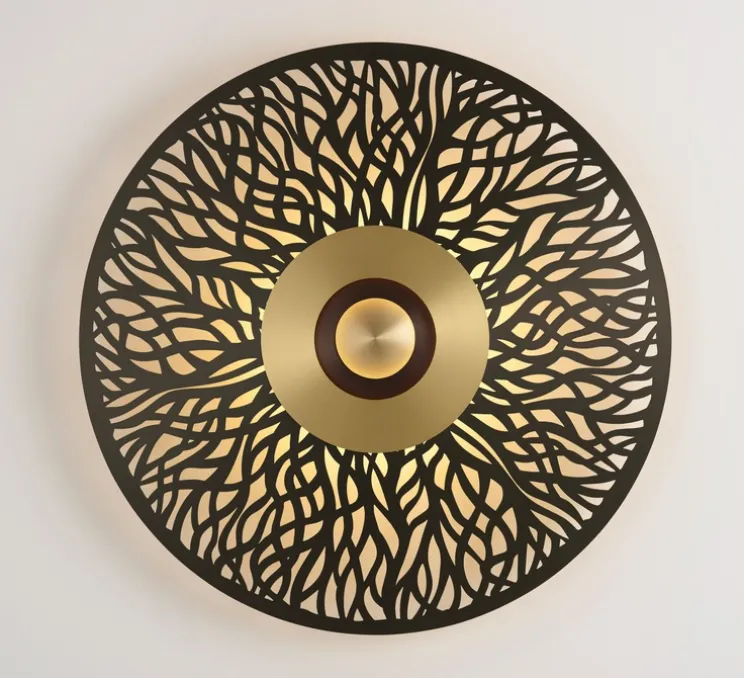 Applique ou plafonnier, Atmos Racine, graphite satiné, laiton satiné, graphite satiné, laiton satiné, LED, 2700K, 1710 lm, L83,7cm, H83,7cm - CVL